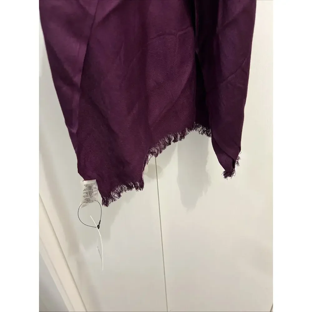 Calvin Klein Women's Solid Satin Finish Pashmina Scarf ~ AUB Color‎ Purple/Plum